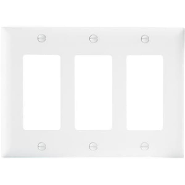 Nextgen TP263WCC12 3 Gang 3 Decorator Opening Nylon Wall Plate; White - NE698597