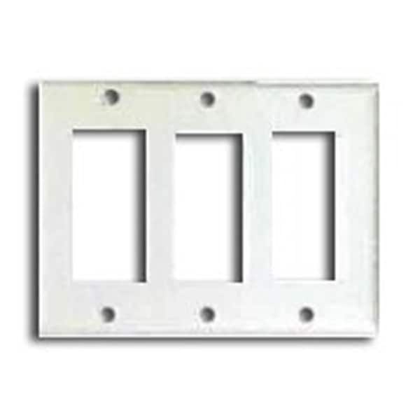 Eaton Wiring Devices 3-Gang Standard Rocker Plate - White - 6730170