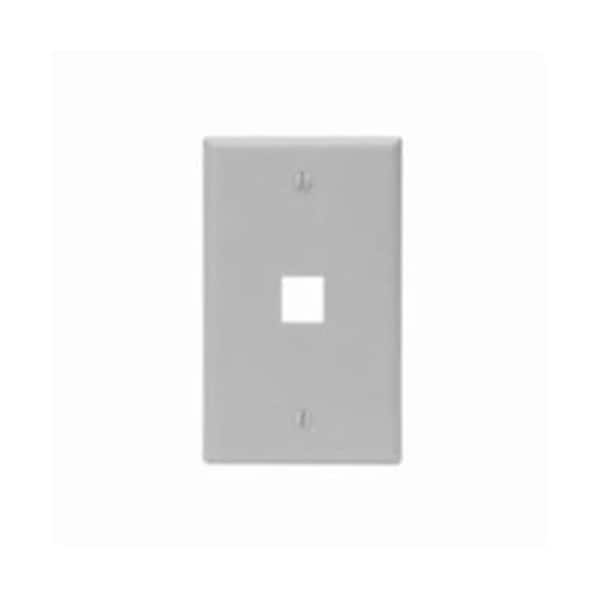 Leviton 1-Port Wallplate Unloaded, 1-Gang Use W/Snap-In Modules, Quickport GY - 41080-1GP