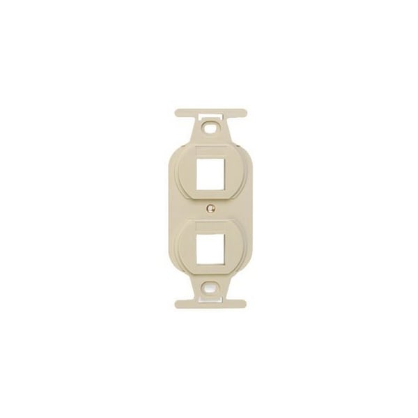 Leviton 2-Port Flush Mount Unloaded, Single Gang Quickport 106, Ivory - 41087-2IP