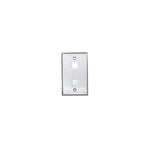 Leviton 2-Port Wallplate Unloaded, 1-Gang Use W/Snap-In Modules - 43080-1S2