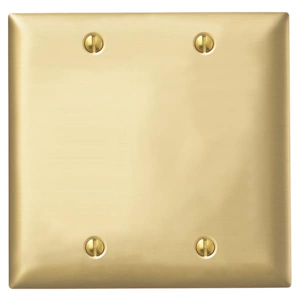 Hubbell Wiring Device-Kellems Blank Wall Plates, Number of Gangs: 2 Brass - SB23