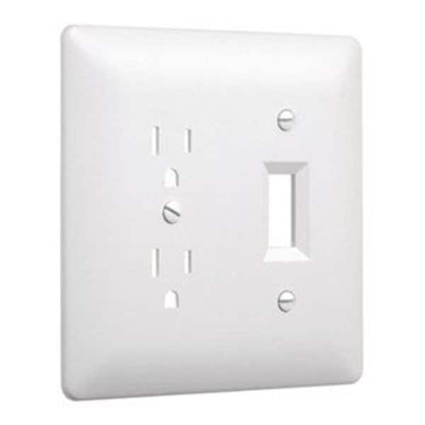Raco 2 Gang Toggle Wall Plate; White - Pack of 5 - 258031