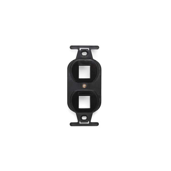 Leviton 2-Port Flush Mount Unloaded, Single Gang Quickport 106, Black - 41087-2EP