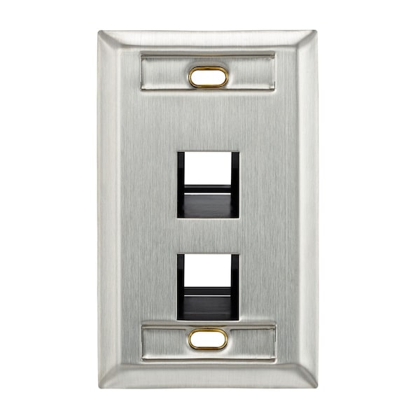 Leviton WALLPLATES 2PORT SG ANG ID WP SS - 43081-1L2