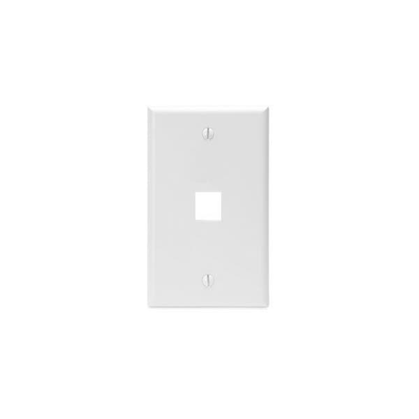 Leviton 1-Port Wallplate Unloaded, 1-Gang Use W/Snap-In Modules, Quickport Wh - 41080-1WP
