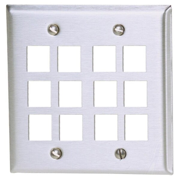 Hubbell Stainless Steel Plate- 2-Gang- 12-Port - SSF212