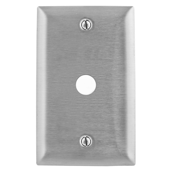 Hubbell Wiring Device-Kellems Wallplates and Boxes, Metallic Plates, 1- Gang, 1) Telephone Opening, Jumbo, Stainless Steel - SSJ11