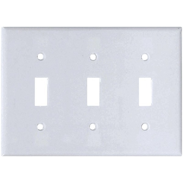 Eaton Wiring Devices Wallplate, 4-1/2 in L, 6-3/8 in W, 3 -Gang, Thermoset, White, High-Gloss - 2141W-BOX