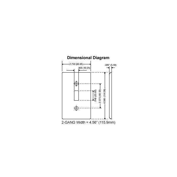 Leviton Blank Plate, Double Gang, White - 80725-W