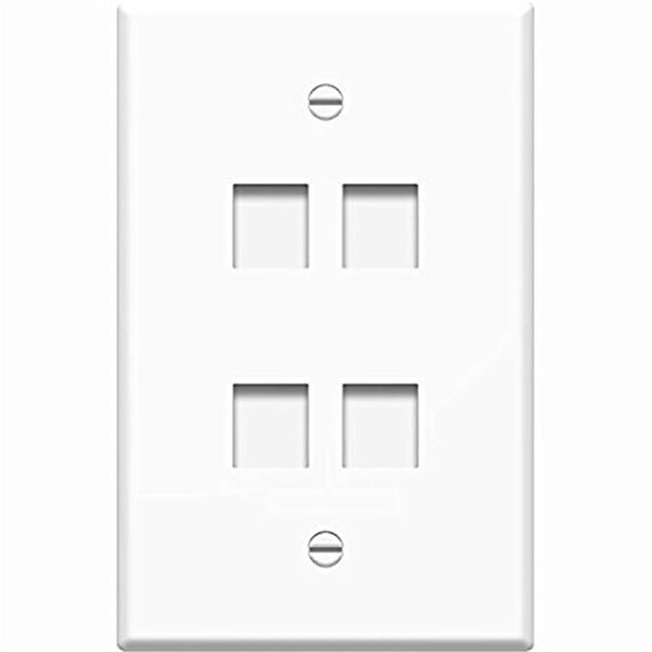 4Xem 4 Port White Keystone Wall Plate USB Displayport - 4XFP04KYWH