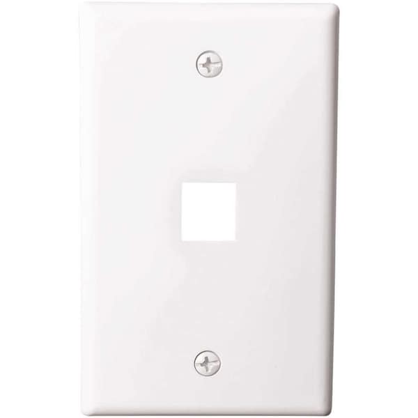 Westek 1-Gang Multimedia Wall Plate 1-Port Plastic White, 10PK - TWBLNK1W-10