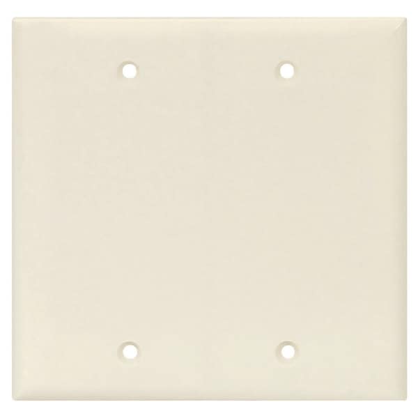 Eaton Wiring Devices Blank Wallplate, 4.87 in L, 4.97 in W, 0.08 in Thick, 2 -Gang, Polycarbonate - PJ23LA