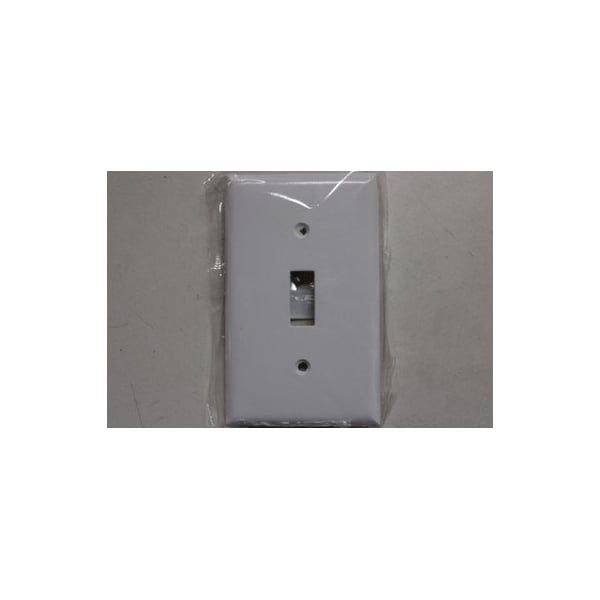 Eaton Wiring Devices Toggle Wallplate, White, Toggle Cutout, Thermoset, Single- Gang, Standard, Ed Box - 2134W-BOX