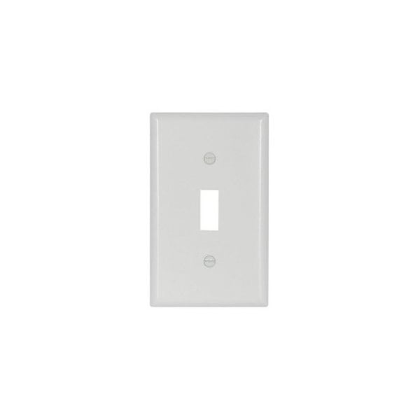 Eaton Wiring Devices Toggle Wallplate, White, Toggle Cutout, Thermoset, Single- Gang, Standard, Ed Box - 2134W-BOX