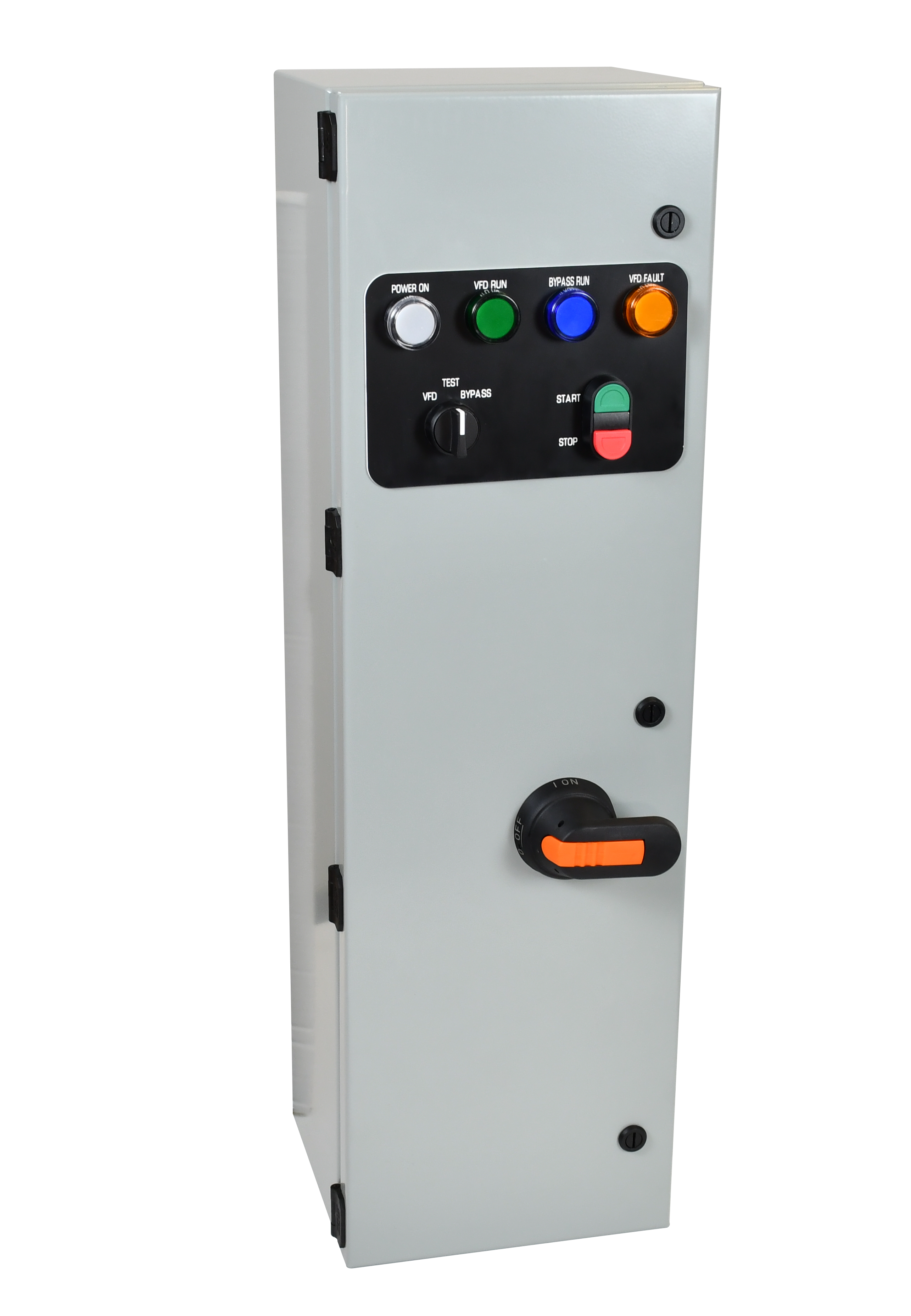 C3Controls Series ECP, Engineered Control Panel, 3 Contactor Bypass, 3 Phase, 460V, UL98 Non-Fused Disconnect Switch, SCCR 20kA, 30 Amp, Type 1 Carbon Steel Enclosure, Without Local Bypass Control - ECP-BP3-460V3P-D030-M1-00