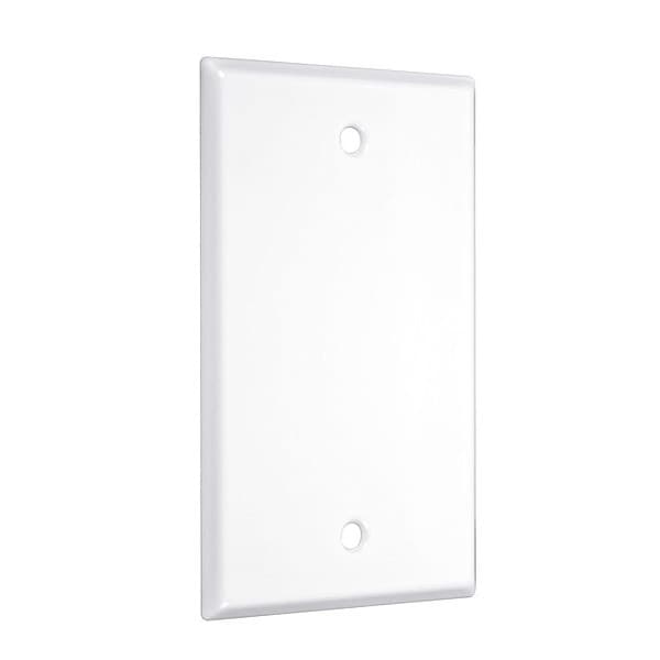 Taymac Blank Standard Wall Plates, Number of Gangs: 1 Metal, Smooth Finish, White - WW-B