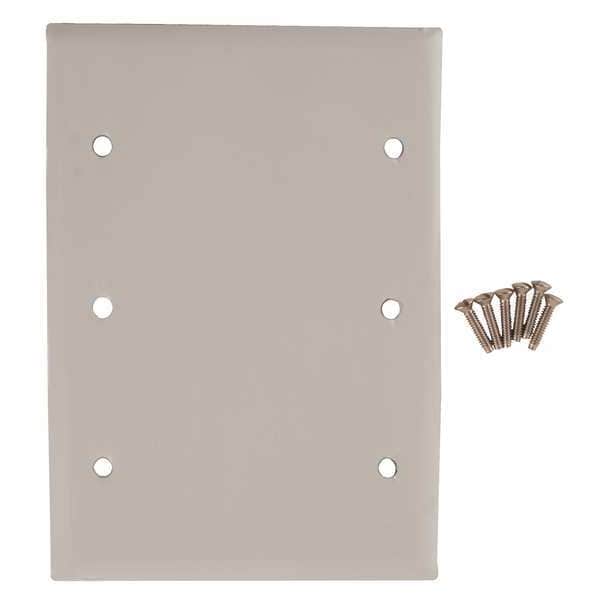 Hubbell Blank Box Mount Wall Plates and Box Cover, Number of Gangs: 3 Stainless Steel, Brushed Finish - SS33