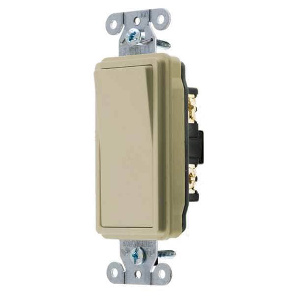 Hubbell Wall Swtch, 1-Pol, 120/277V, 20A, Ivry, Rockr - DS120I