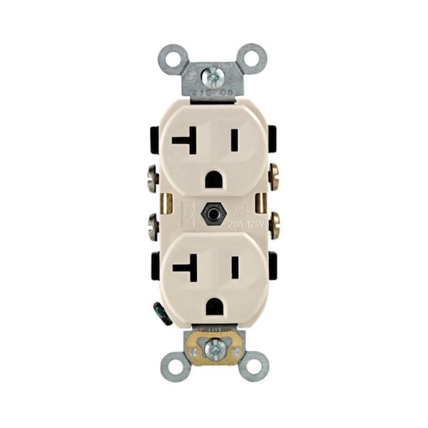 Gorgeousglow CBR20-00T 20 amp Commercial Duplex Outlet  Light Almond - GO1489445