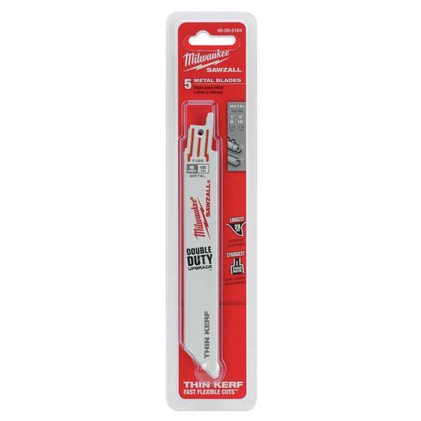 Milwaukee Tool 6" 10 TPI Thin Kerf Ice Hardened SAWZALL Blades (50 Pk) - 48-01-6092