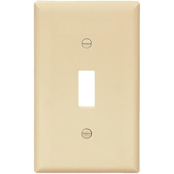 Eaton Wiring Devices Wallplate, 4-1/2 in L, 2-3/4 in W, 1 -Gang, Nylon, Ivory, High-Gloss - BP5134V