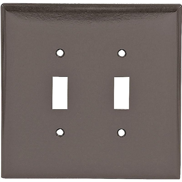 Eaton Wiring Devices Wallplate, 5-1/4 in L, 5.31 in W, 2 -Gang, Thermoset, Brown - 2149B-BOX