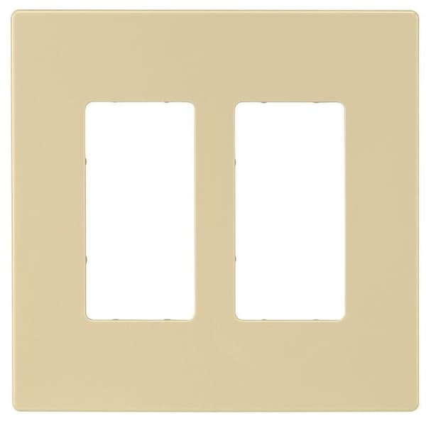 Eaton Wiring Devices PJ Wallplate, 487 in L, 494 in W, 2 Gang, Polycarbonate, Ivory, HighGloss - PJS262V