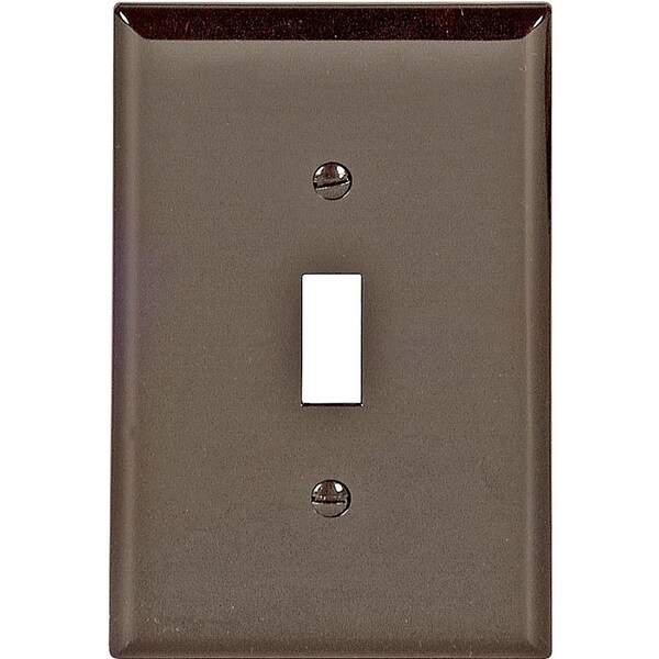 Eaton Wiring Devices Wallplate, 4-1/2 in L, 2-3/4 in W, 1 -Gang, Polycarbonate, Brown, High-Gloss - PJ1B