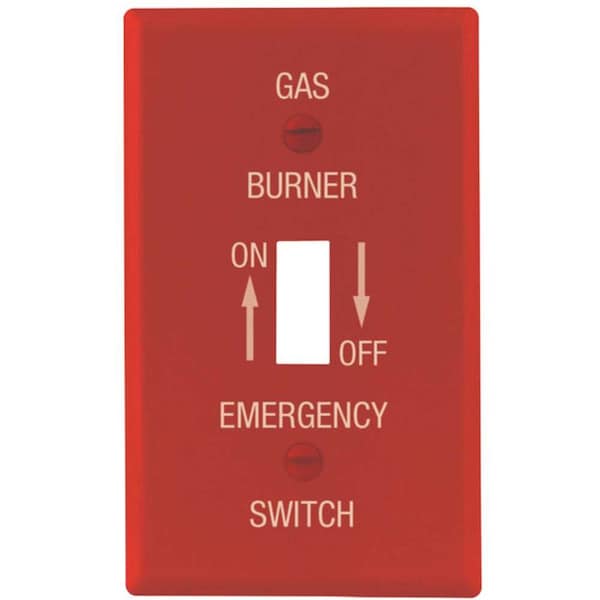 Titan3 Technology Red Smooth 1-Gang Gas Toggle Standard Metal Wall Plate - TPMSSR-G-T