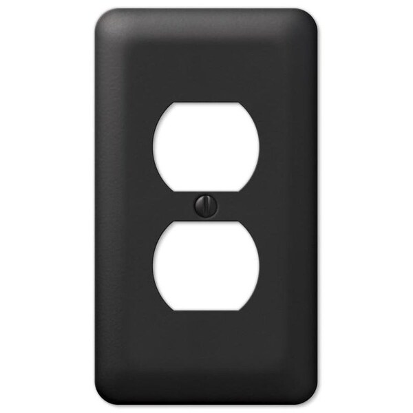 Amerelle Devon Wallplate, 5 in L, 2-13/16 in W, 1 -Gang, Steel, Black - 935DBK