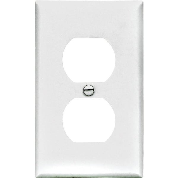Eaton Wiring Devices Wallplate, 4-1/2 in L, 2-3/4 in W, 1 -Gang, Nylon, White, High-Gloss, Flush Mounting - BP5132W