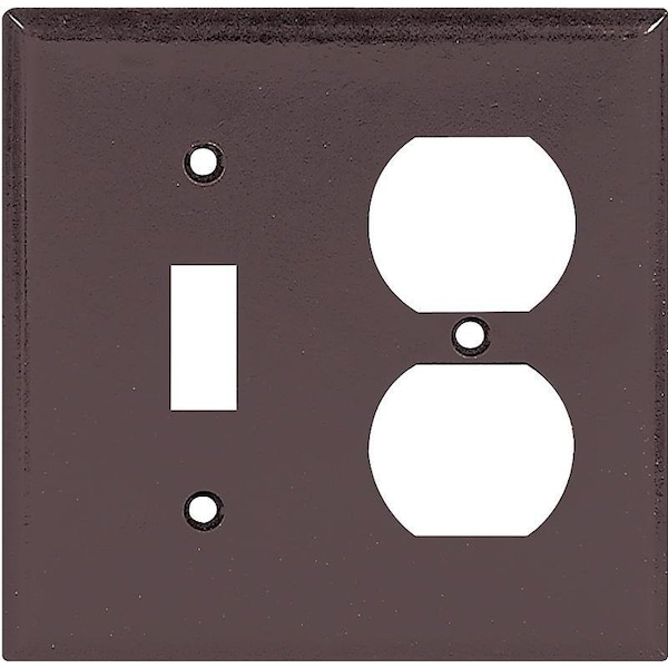 Eaton Wiring Devices Combination Wallplate, 4-1/2 in L, 4-9/16 in W, 2 -Gang, Thermoset, Brown - 2138B-BOX