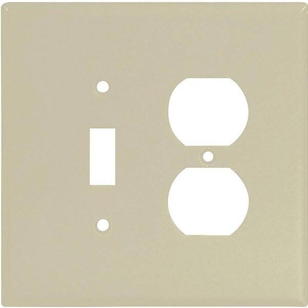 Eaton Wiring Devices Combination Wallplate, 5-1/4 in L, 5-5/16 in W, 2 -Gang, Thermoset, Ivory - 2148V-BOX