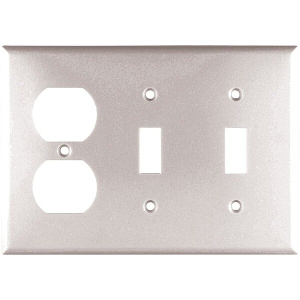 Eaton Wiring Devices Eaton Wiring Devices Combination Wallplate, 4-1/2 in L, 6-3/8 in W, 3 -Gang, Thermoset, White - 2158W-BOX
