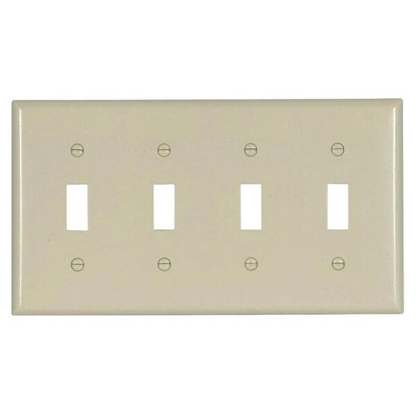 Eaton Switch Wallplate, 4-1/2 in L, 8.19 in W, 4-Gang, Thermoset, Light Almond - 2154LA-BOX