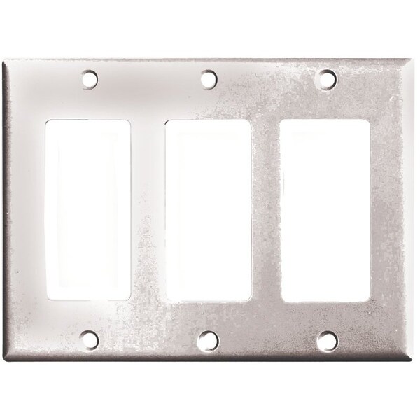Arrow Hart Eaton Wallplate, 4-1/2 in L, 3-3/8 in W, 3-Gang, Thermoset, White, High-Gloss - 2163W-BOX