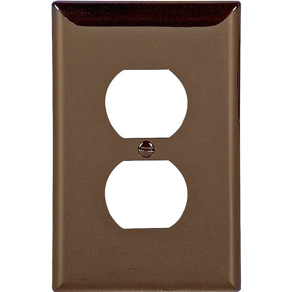 Eaton Wiring Devices Duplex and Single Receptacle Wallplate, 4-7/8 in L, 3-1/8 in W, 1 -Gang, Polycarbonate - PJ8B