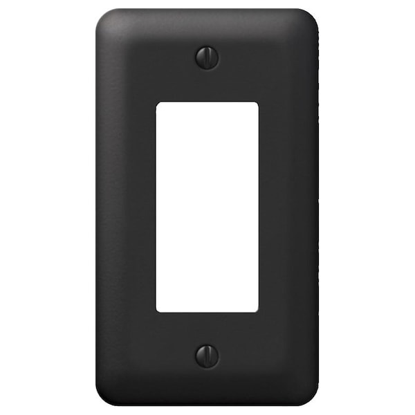 Amerelle Devon Wallplate, 5 in L, 2-13/16 in W, 1 -Gang, Steel, Black - 935RBK