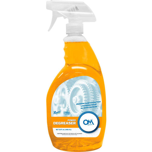 Desengrasante Industrial Power Degreaser Nyco OM1 Certificado EPA Safer Choice, Aroma Limón Hierba, Botella con Gatillo 32 oz, 9 Piezas - WBB2228870