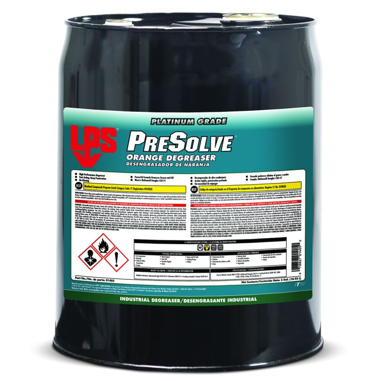 LPS 01405 PreSolve Orange Desengrasante Cítrico, Cubeta 5 Galones - ITW-01405