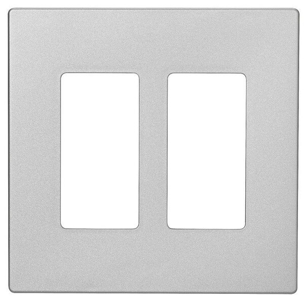 Eaton Wiring Devices PJ Wallplate, 4.87 in L, 4.94 in W, 2 -Gang, Polycarbonate, Silver Granite - PJS262SG-SP-L