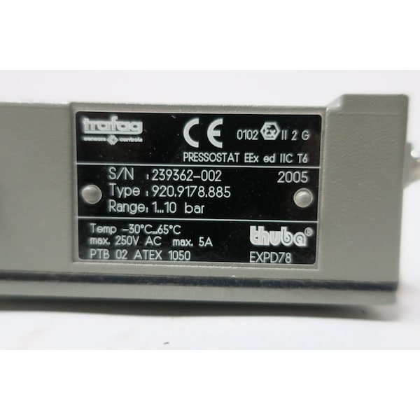 Interruptor de presión diferencial Trafag 1-10BAR 250V-AC - 920.9178.885