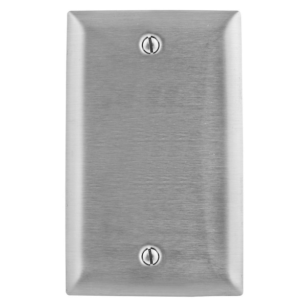 Hubbell Wiring Device-Kellems Wallplates and Boxes, Metallic Plates, 1- Gang, Box Mounted Blank, 430 Stainless Steel - SS13L
