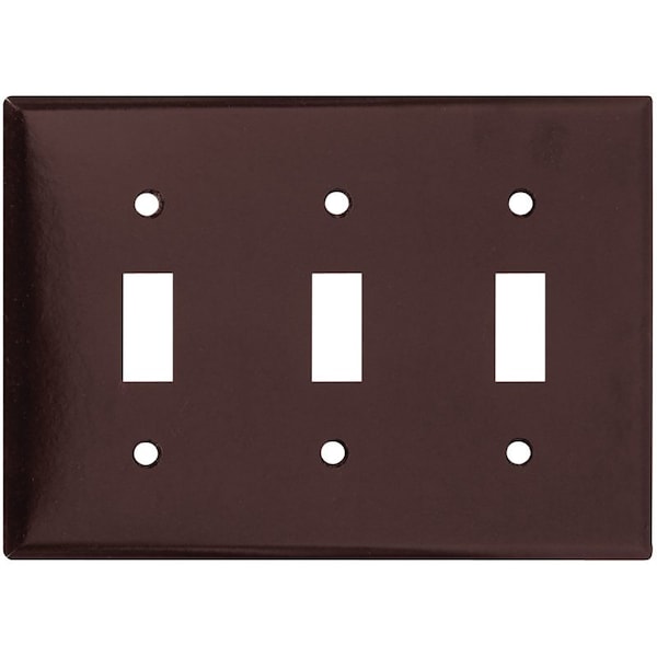 Eaton Wiring Devices Wallplate, 4-1/2 in L, 6.37 in W, 3 -Gang, Thermoset, Brown, High-Gloss - 2141B-BOX