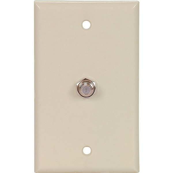Eaton Wiring Devices Wallplate with Coaxial Adapter, 4-1/2 in L, 2-3/4 in W, 1 -Gang, Thermoplastic, Ivory - 1172V