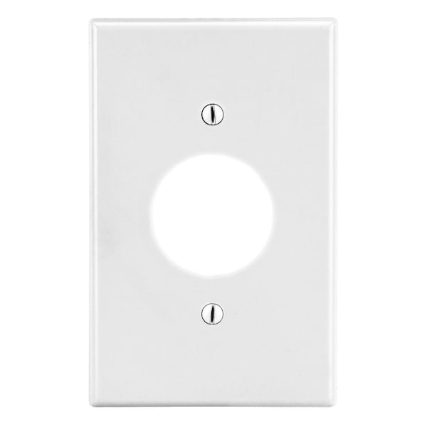 Hubbell Wiring Device-Kellems Wallplate, Mid-Size 1-Gang, 1.40" Opening, White - PJ7W