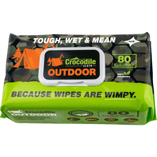 Crocodile Cloth® Toallitas Biodegradables para Limpieza Exterior, 80 Toallitas por Paquete - Lote de 8 Paquetes - WBB2384167