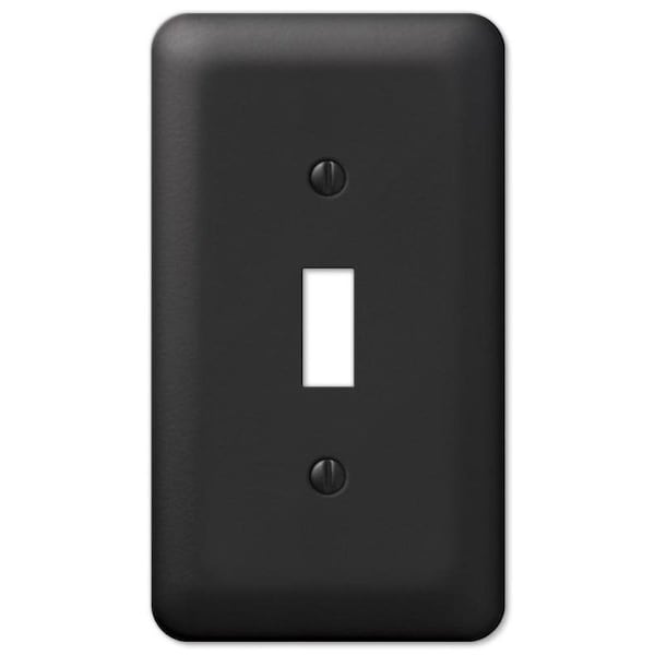 Amerelle Devon Wallplate, 5 in L, 2-13/16 in W, 1 -Gang, Steel, Black - 935TBK