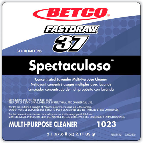 Betco Spectaculoso™ Limpiador Multiusos con Aroma a Lavanda, Botella 67.6 oz (2 L), Paquete con 4 - WBB3177422